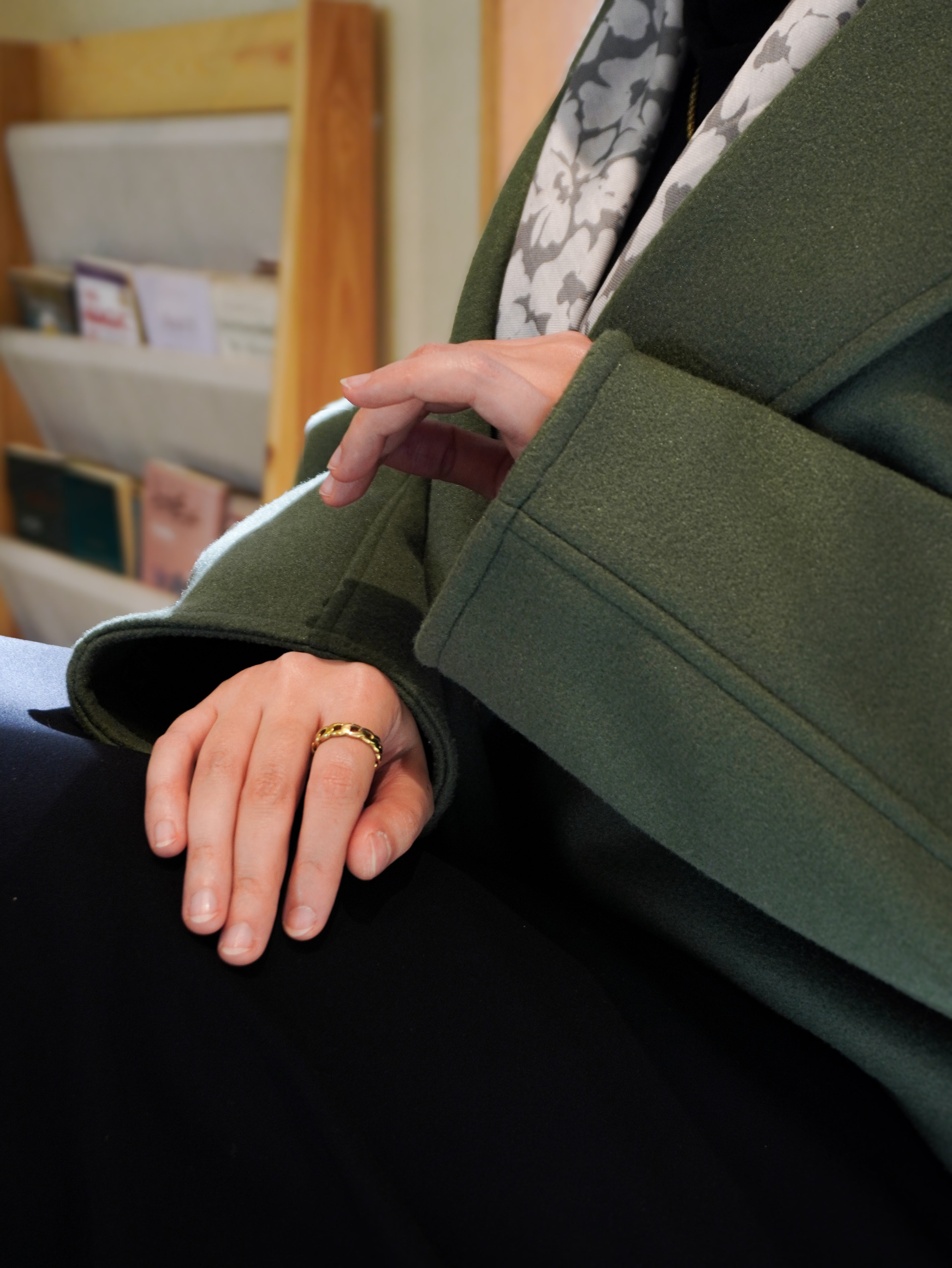 Olive green cropped jacket