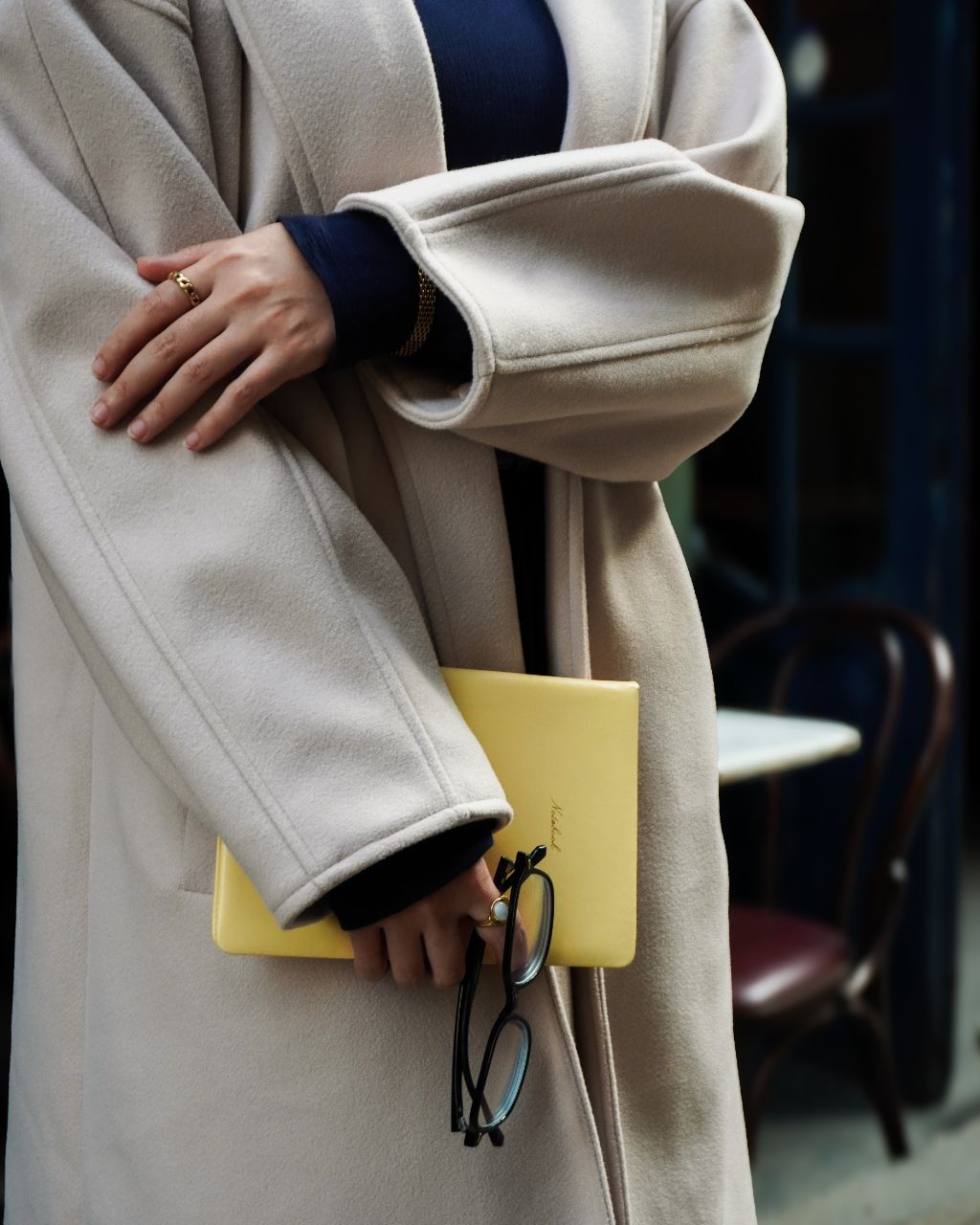 Relaxed fit ivory coat